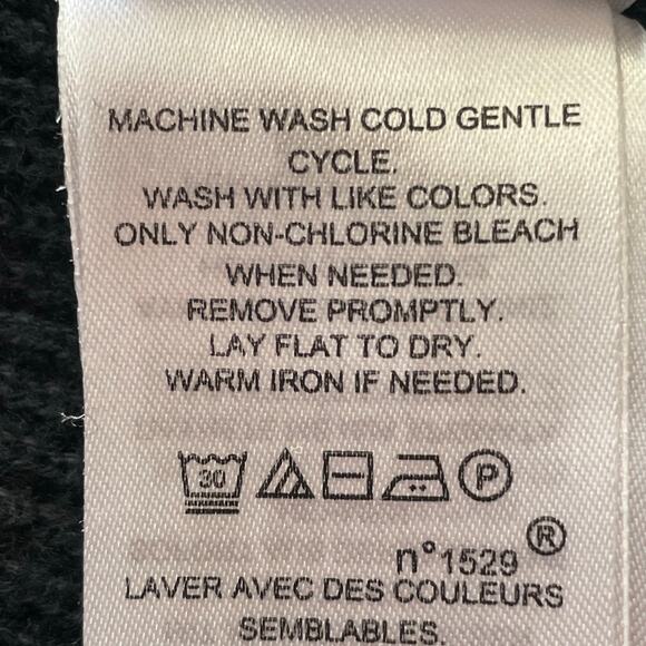 Lauren Ralph Lauren Black Waffle Weave Knit Hoodie Size MEDIUM Athleisure Fall - Picture 8 of 9